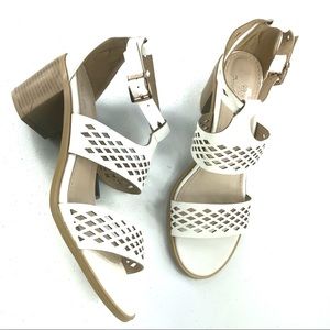 French Blu Laser Cut Sandals White Size 41